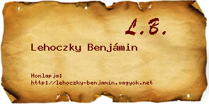 Lehoczky Benjámin névjegykártya