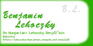 benjamin lehoczky business card